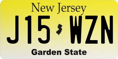 NJ license plate J15WZN