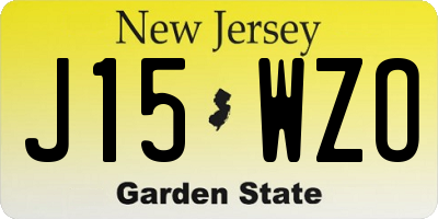NJ license plate J15WZO