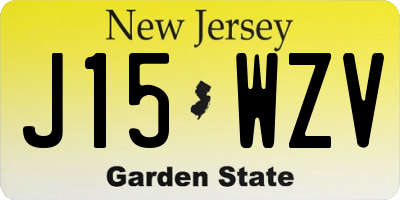 NJ license plate J15WZV