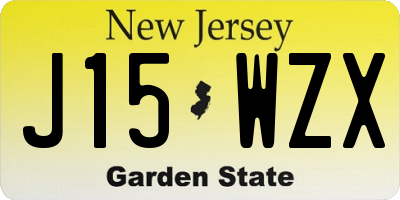 NJ license plate J15WZX