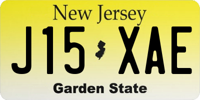 NJ license plate J15XAE