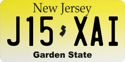 NJ license plate J15XAI