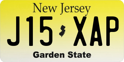 NJ license plate J15XAP