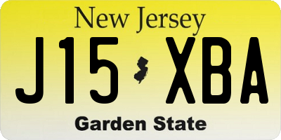 NJ license plate J15XBA