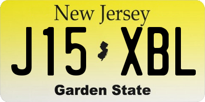 NJ license plate J15XBL