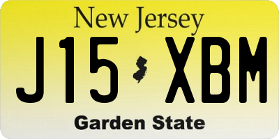 NJ license plate J15XBM