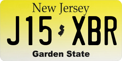 NJ license plate J15XBR