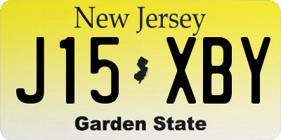 NJ license plate J15XBY