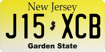 NJ license plate J15XCB
