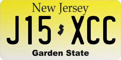 NJ license plate J15XCC