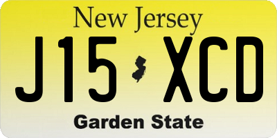 NJ license plate J15XCD