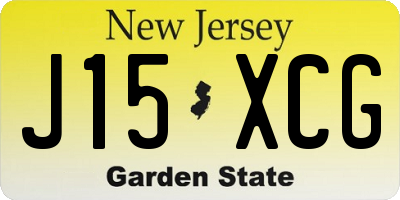 NJ license plate J15XCG