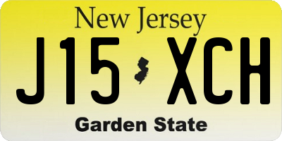 NJ license plate J15XCH