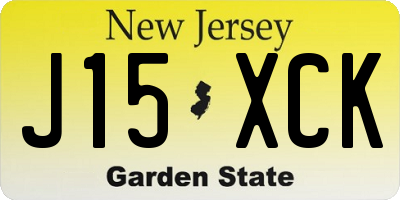 NJ license plate J15XCK