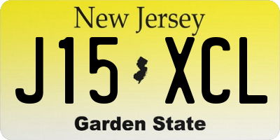NJ license plate J15XCL