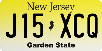 NJ license plate J15XCQ