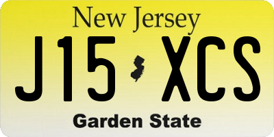 NJ license plate J15XCS