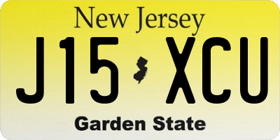 NJ license plate J15XCU