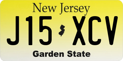 NJ license plate J15XCV