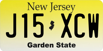NJ license plate J15XCW