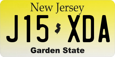 NJ license plate J15XDA