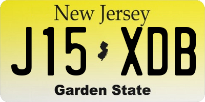 NJ license plate J15XDB