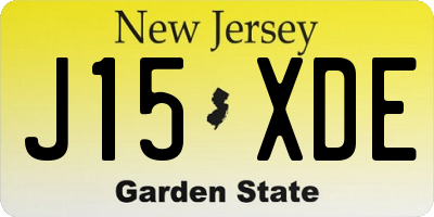 NJ license plate J15XDE