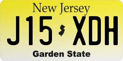 NJ license plate J15XDH