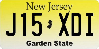 NJ license plate J15XDI