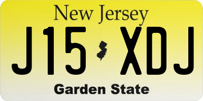 NJ license plate J15XDJ