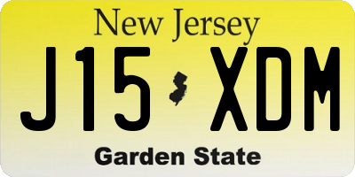 NJ license plate J15XDM