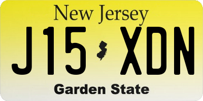 NJ license plate J15XDN