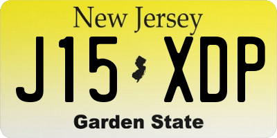 NJ license plate J15XDP