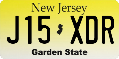 NJ license plate J15XDR