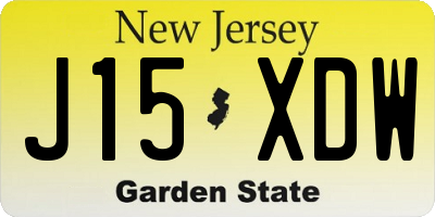 NJ license plate J15XDW