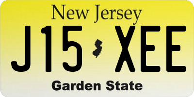 NJ license plate J15XEE
