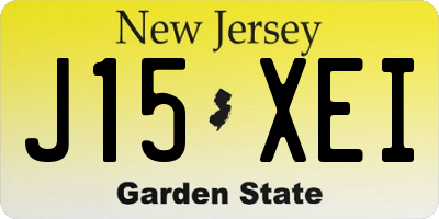 NJ license plate J15XEI