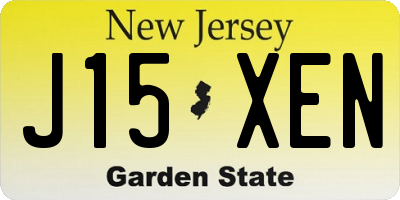 NJ license plate J15XEN