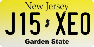 NJ license plate J15XEO
