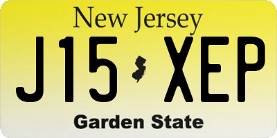 NJ license plate J15XEP