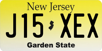 NJ license plate J15XEX