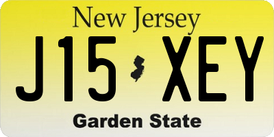NJ license plate J15XEY