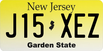 NJ license plate J15XEZ