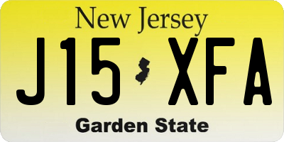 NJ license plate J15XFA