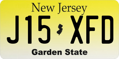 NJ license plate J15XFD
