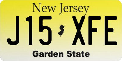 NJ license plate J15XFE