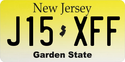 NJ license plate J15XFF