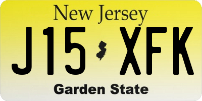 NJ license plate J15XFK