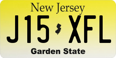 NJ license plate J15XFL