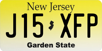 NJ license plate J15XFP